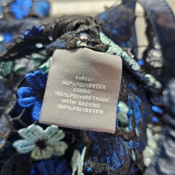 Bagatelle Floral Jacket Womens Small Blue Embroidered Floral Whimysgoth Sheer - Picture 10 of 10